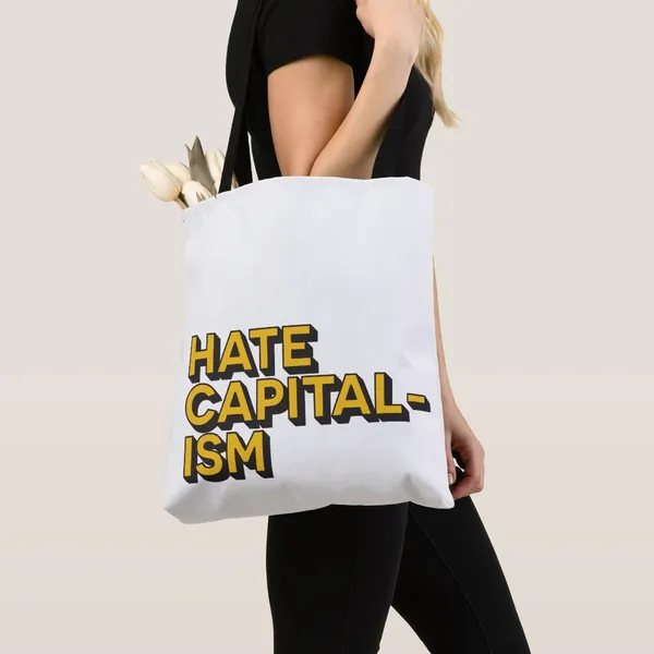 Tote bag, on person's shoulder